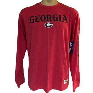 NEW UGA Georgia Bulldogs Wrangler Long Sleeve Red Crew Neck Shirt Men's L